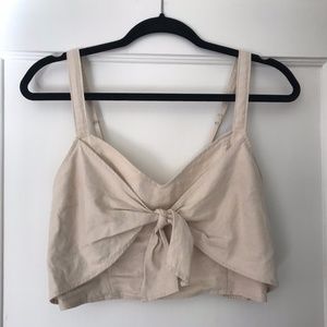 Cropped Tie-Front Tank Top